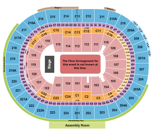 Xfinity Mobile Arena UFC Seating Chart